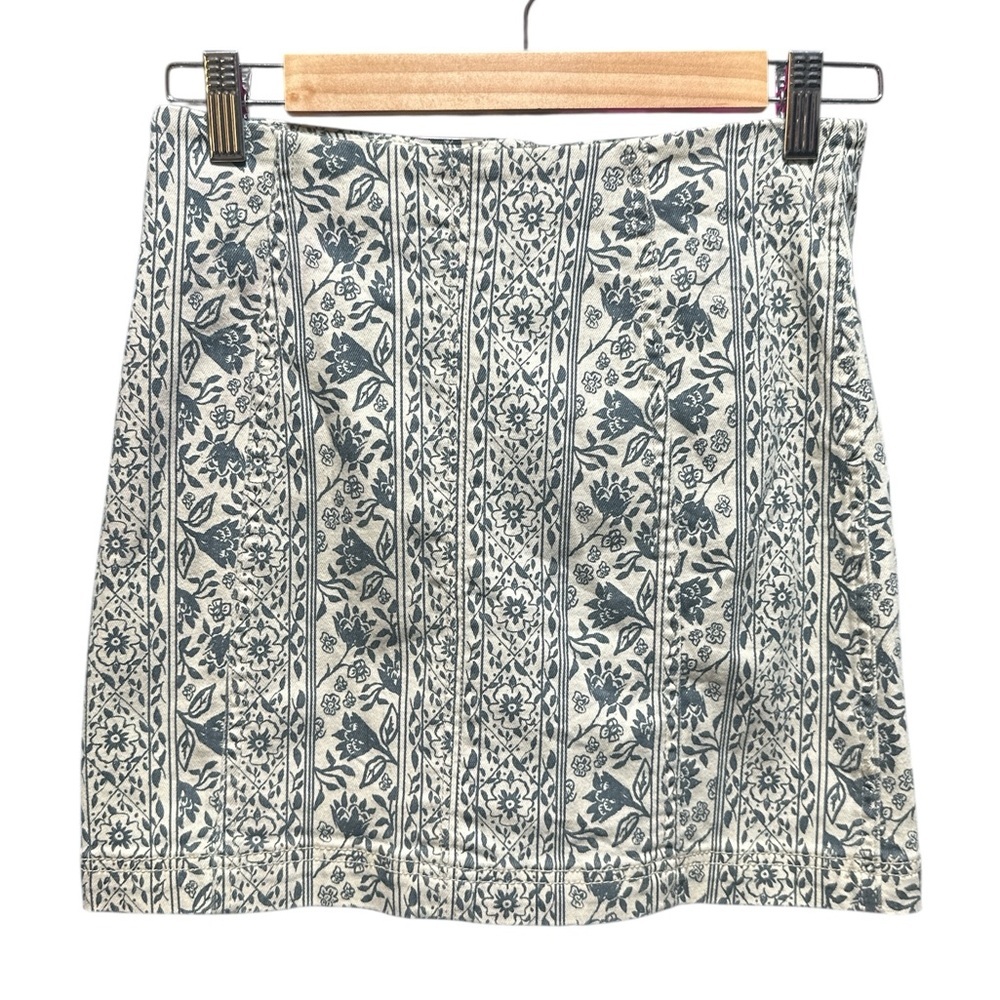 Free People‎ Floral Stretch Mini Pencil Skirt